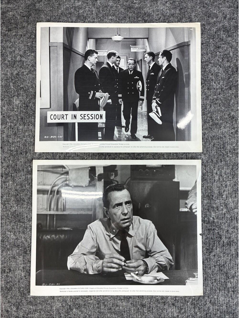 Vtg 1954 The Caine Mutiny Movie Still Lot of 2 Humphrey Bogart Columbia Pictures